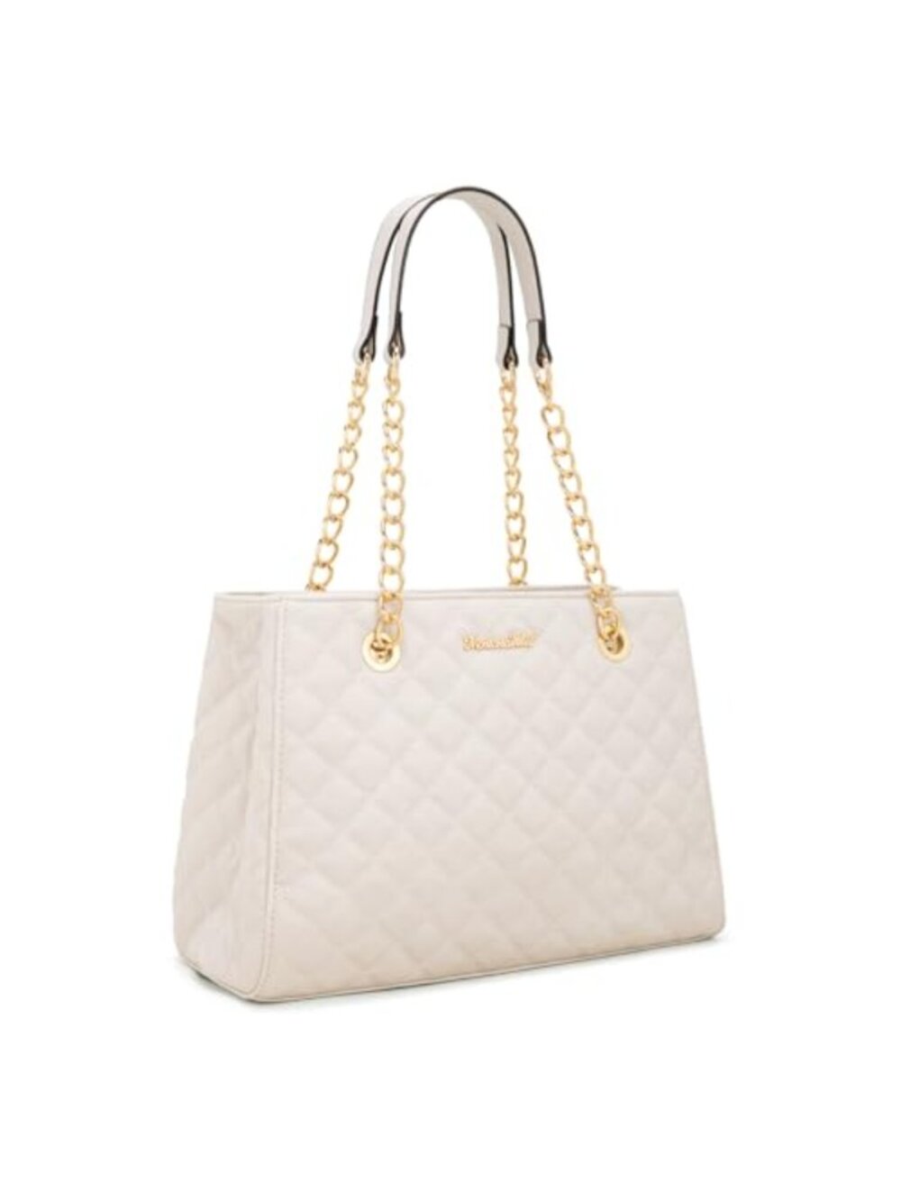 Quilted Faux Leather Shoulder Bag Tote with Chain Strap for Women